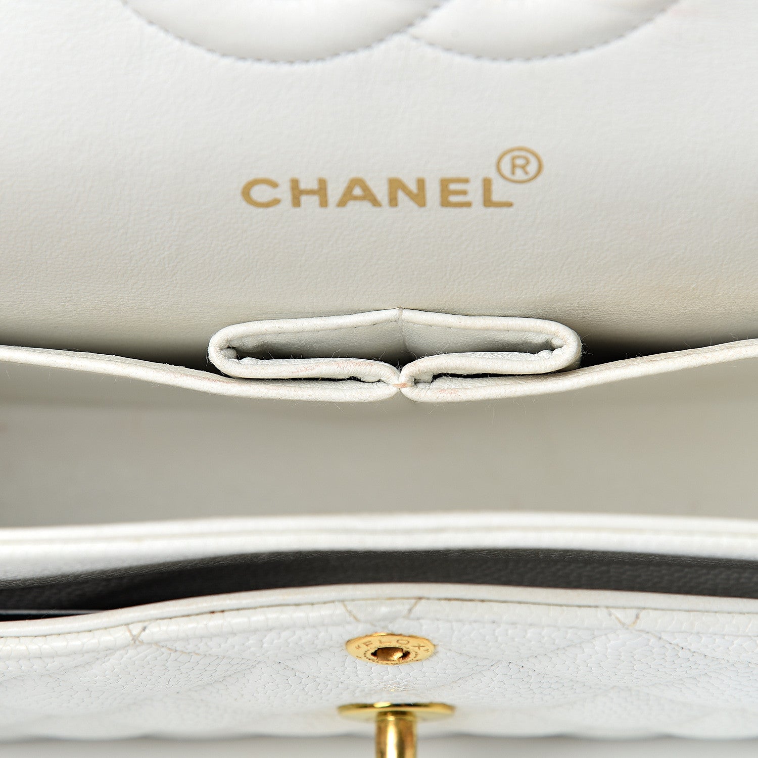Chanel Caviar Quilted Medium Double Flap White 14 of 19