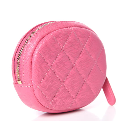Chanel Caviar Quilted Zip Around Classic Coin Purse Pink 3 of 8
