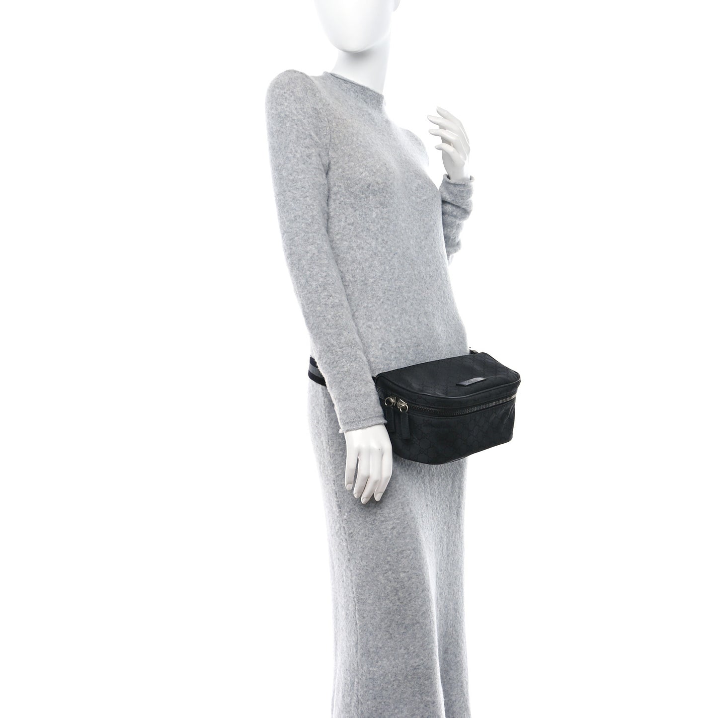 Nylon Monogram Fanny Pack Belt Bag Black