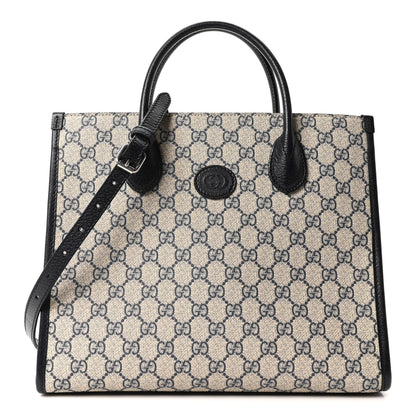 Gucci GG Supreme Monogram Azalea Calfskin Small Retro Interlocking G Tote Bag 1 of 10