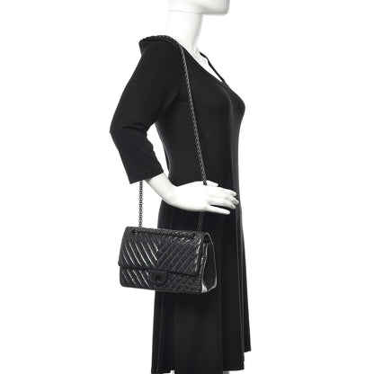 Chanel Aged Calfskin Chevron Quilted 2.55 Reissue 225 Flap So Black 3 of 12