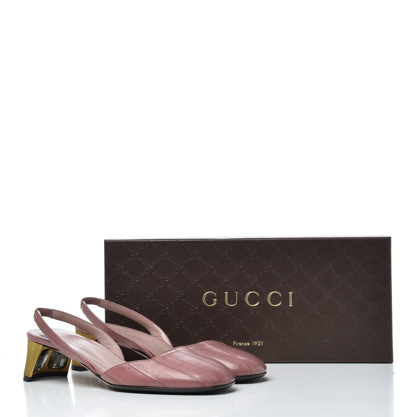 Eel Arielle Round Toe Pumps 35.5 Rose Bud