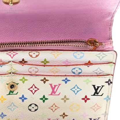 Louis Vuitton Monogram Multicolor Sarah Wallet White Litchi 14 of 21