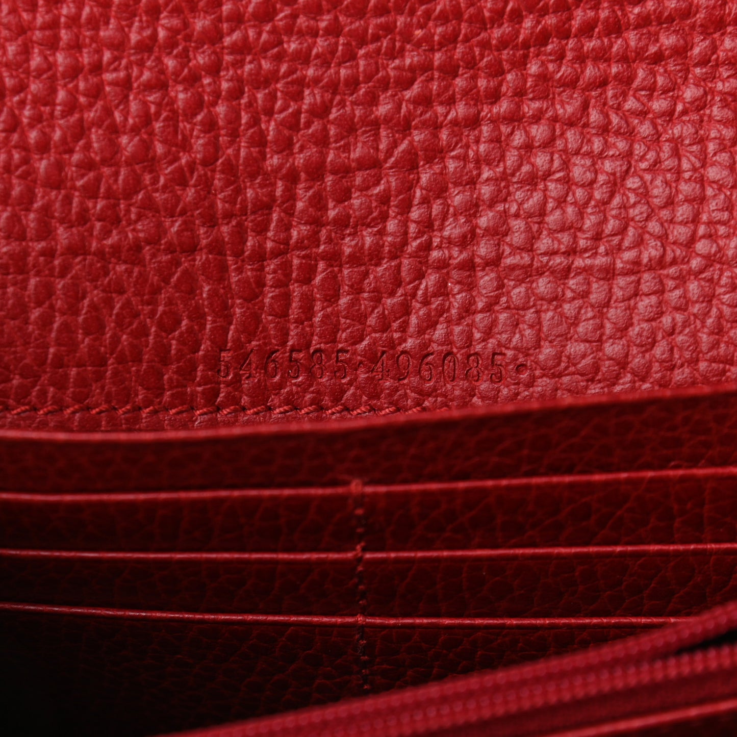 Dollar Calfskin Petite GG Marmont Wallet Chain Bag Hibiscus Red