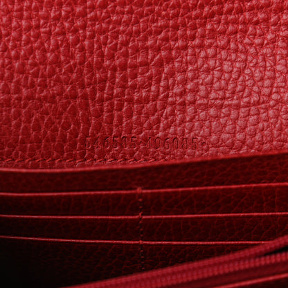 Gucci Dollar Calfskin Petite GG Marmont Wallet Chain Bag Hibiscus Red 7 of 9