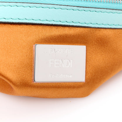 Fendi Rolling Stone Vitello Seta Bead Embroidered Re-Edition Baguette Spring Turquoise 6 of 12