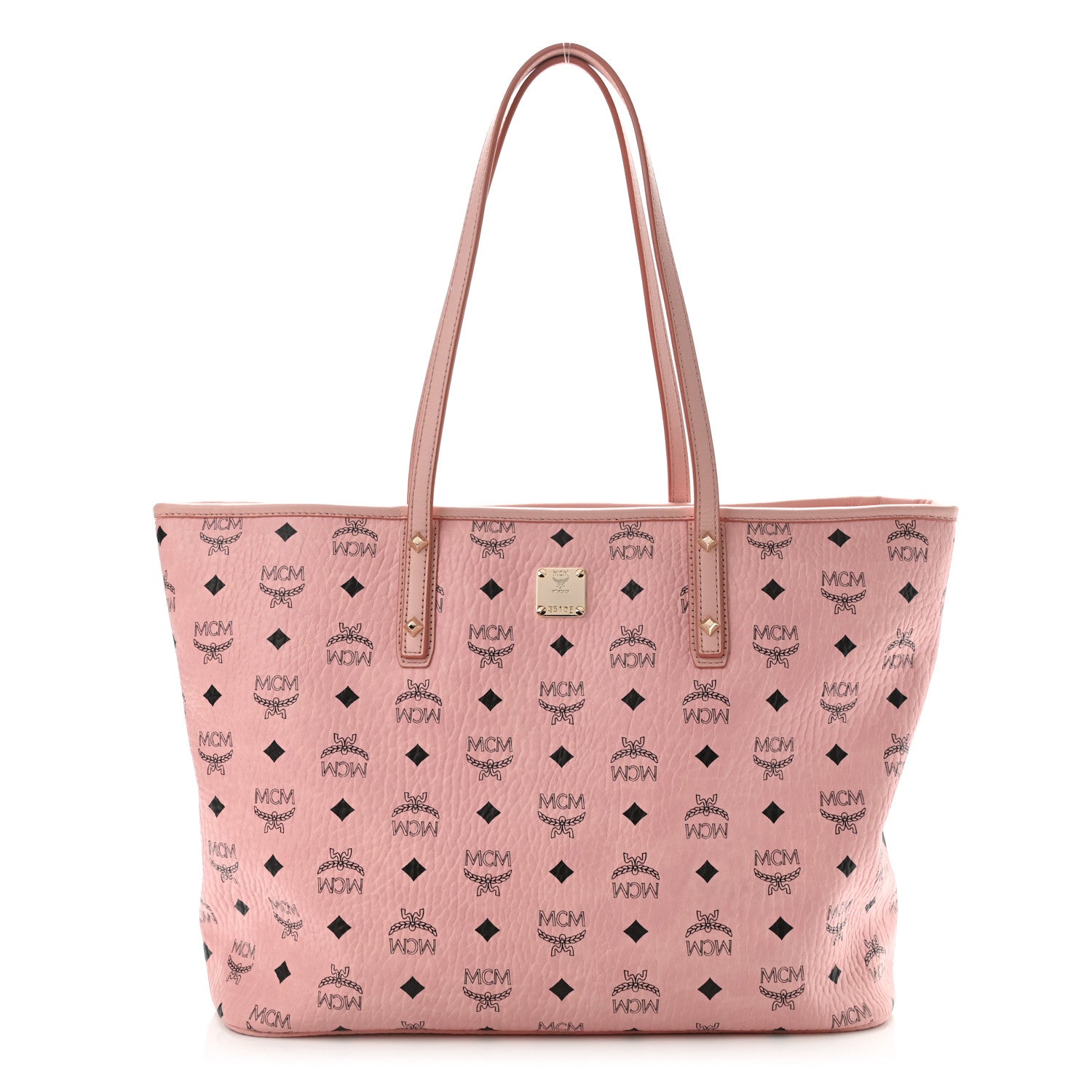 MCM Visetos Medium Anya Shopper Tote Light Pink 3 of 11