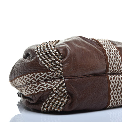 Fendi Nappa Embroidered Spy Cognac Avorio 7 of 9