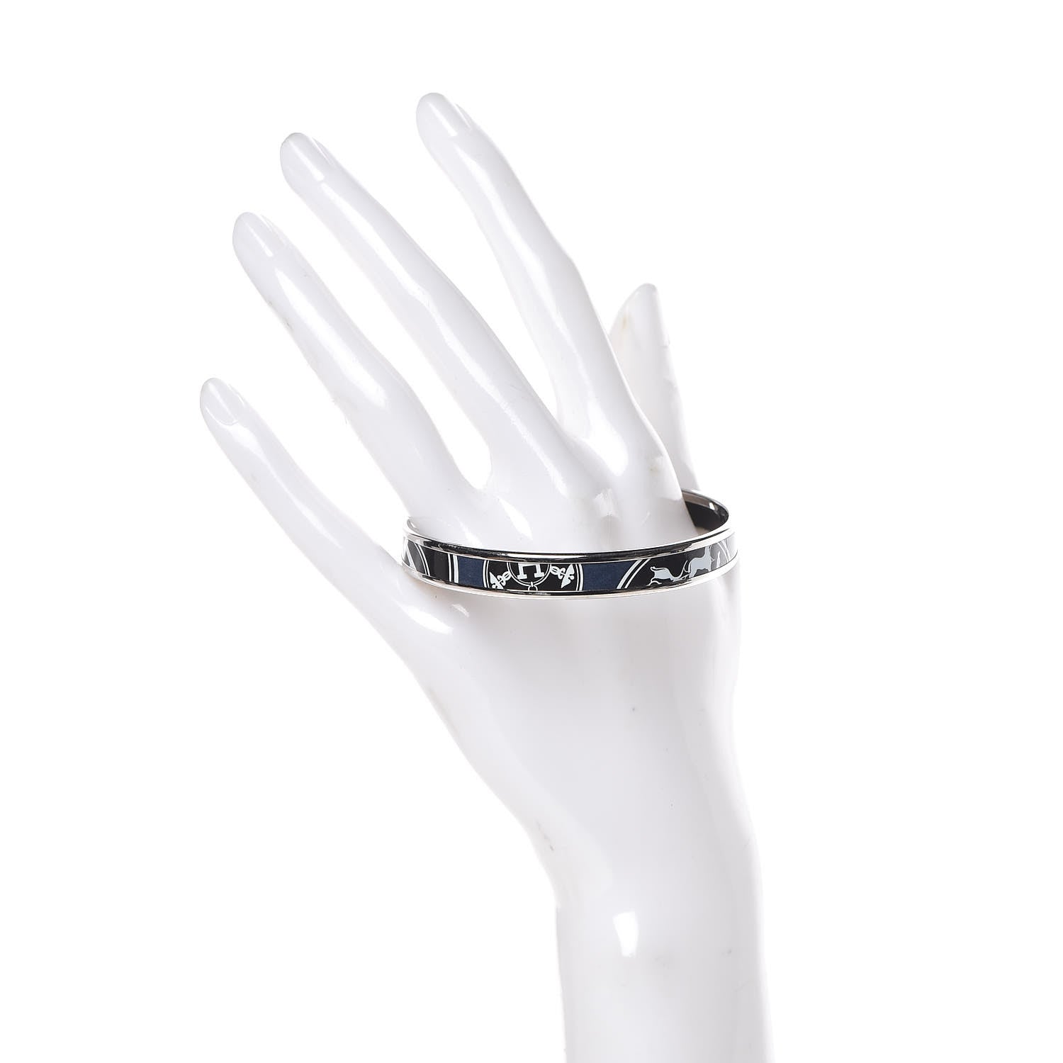 Hermes Enamel Printed Ex Libris Narrow Bracelet 65 2 of 5