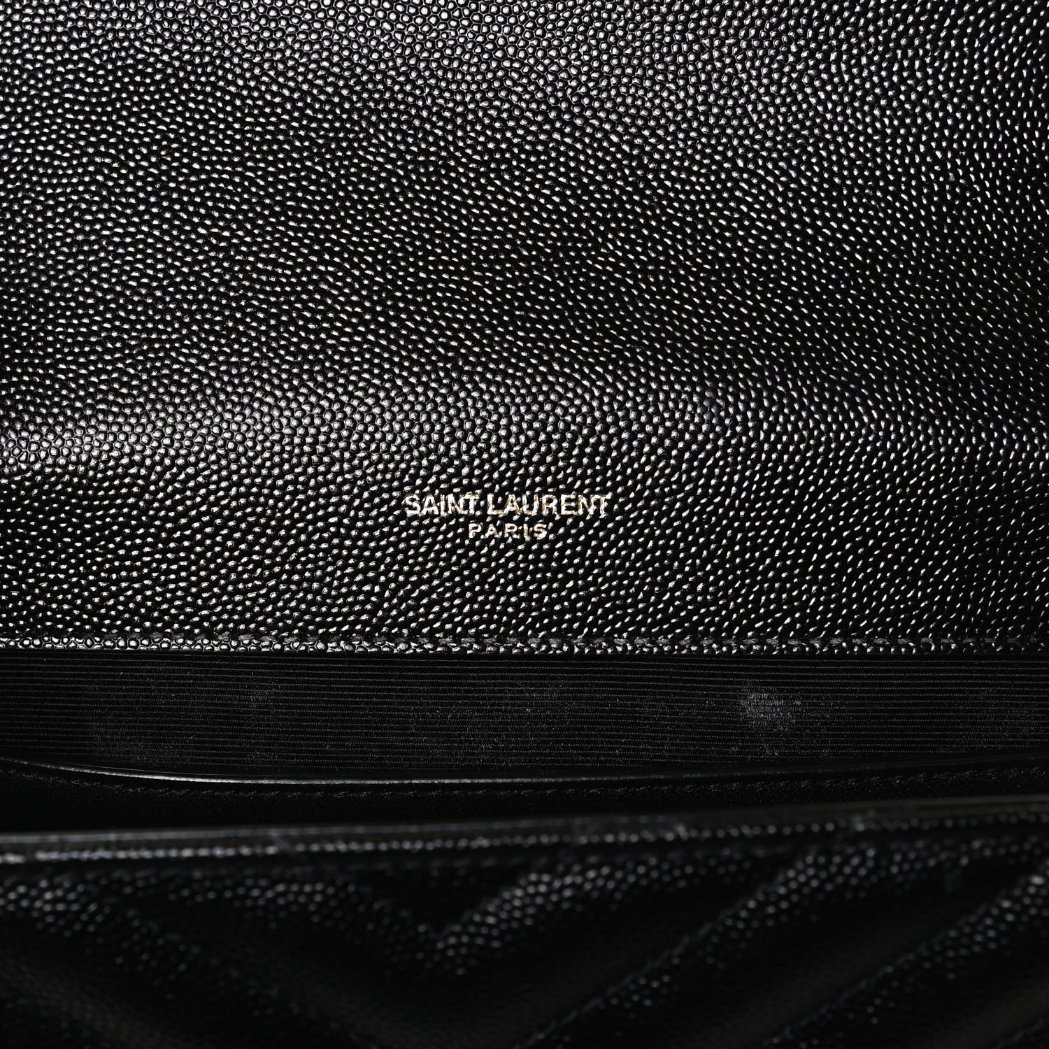 Saint Laurent Grain De Poudre Matelasse Chevron Medium Monogram Satchel Black 6 of 10