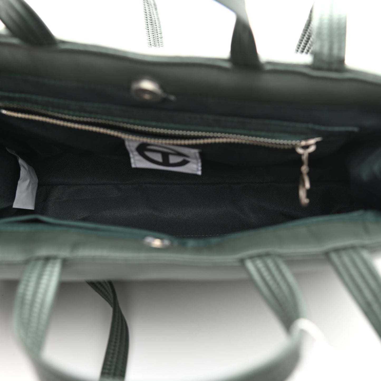 Nylon Medium Puff Shopping Bag Green