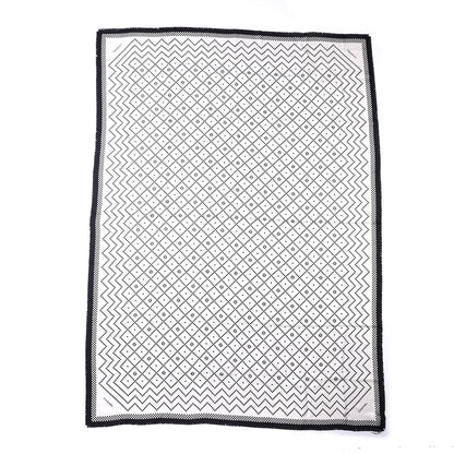 Chanel Silk Scarf White Black 1 of 3