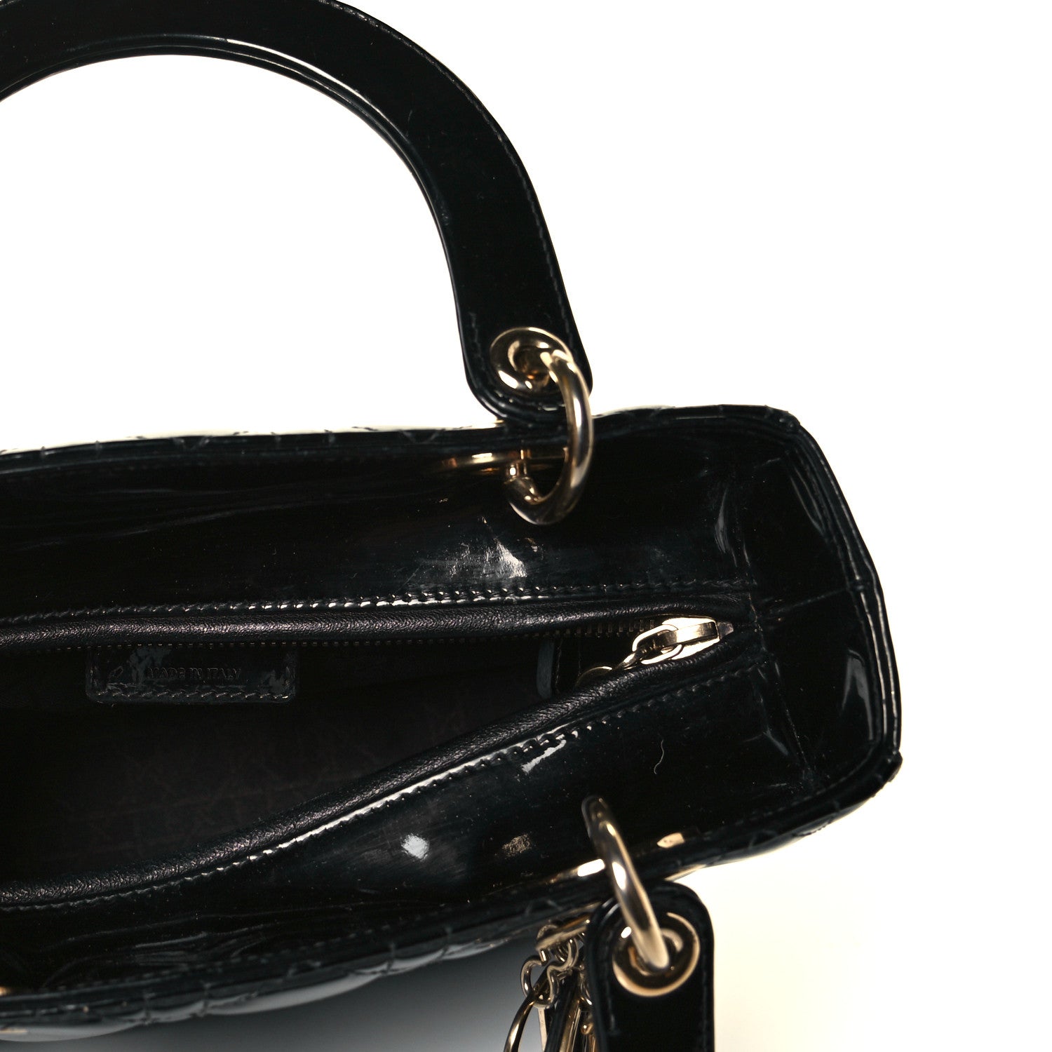 Christian Dior Patent Cannage Medium Lady Dior Black 5 of 6