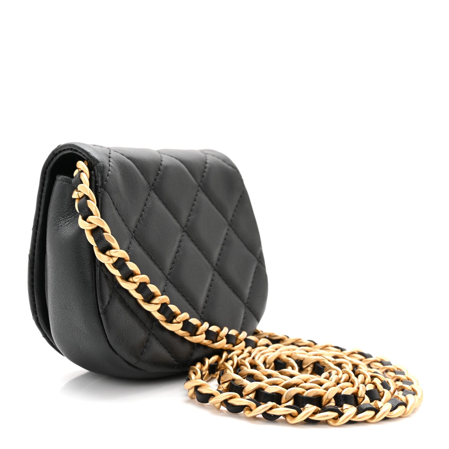 Chanel Calfskin Quilted Mini Coco Mail Clutch with Chain Black 3 of 12