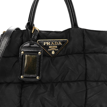 Prada Tessuto Nylon Quilted Tote Black 7 of 12