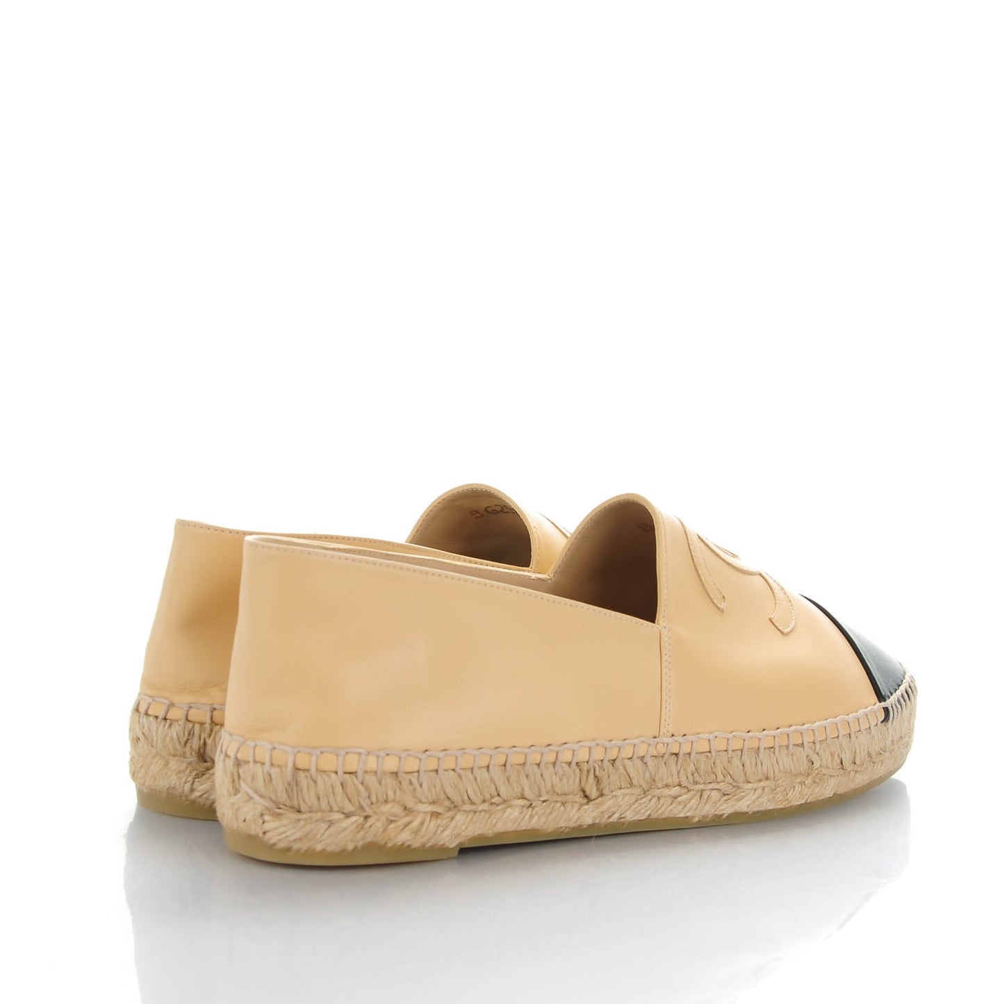 Lambskin CC Espadrilles 39 Beige Black