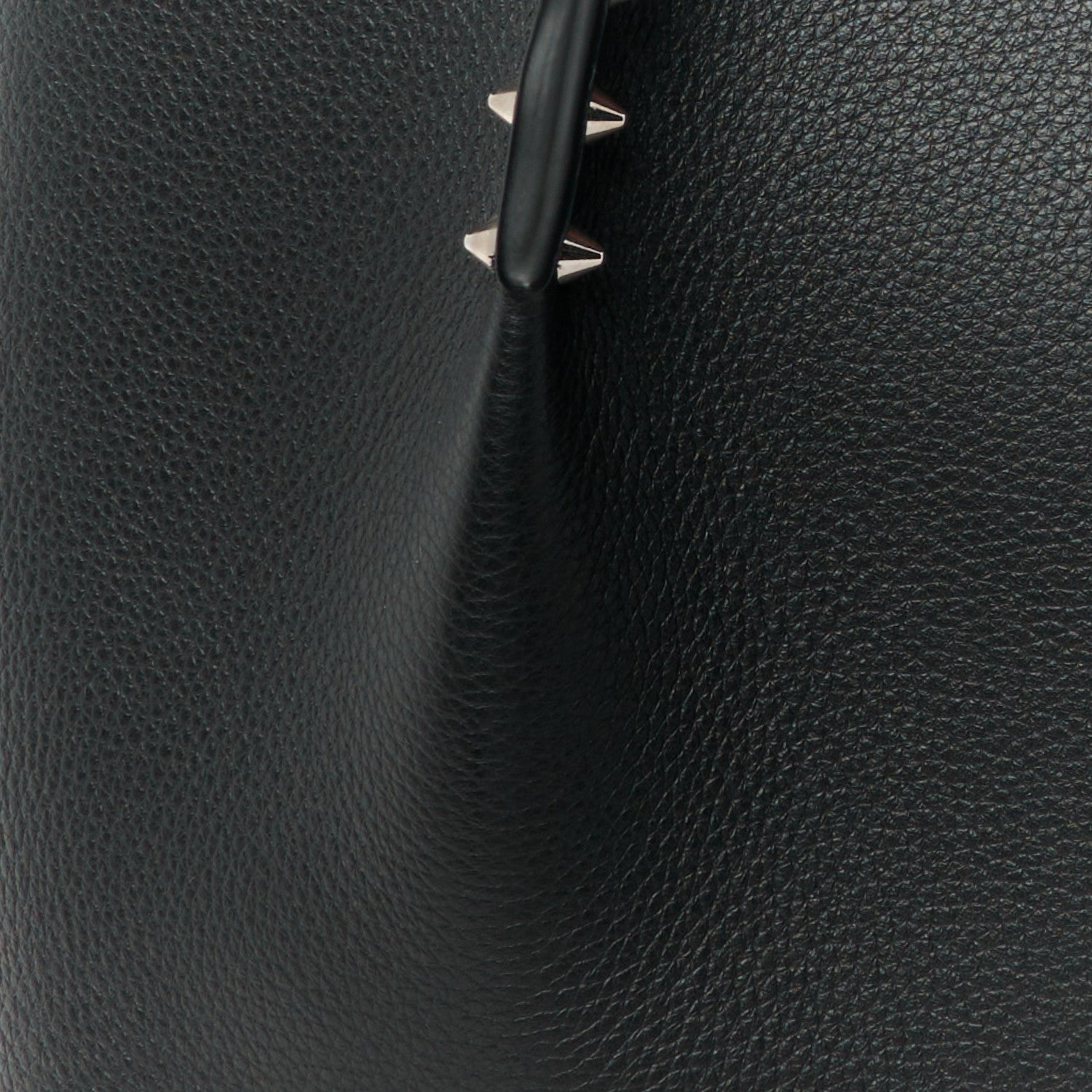 Christian Louboutin Calfskin Spiked Small Cabarock Shopper Tote Black 8 of 11