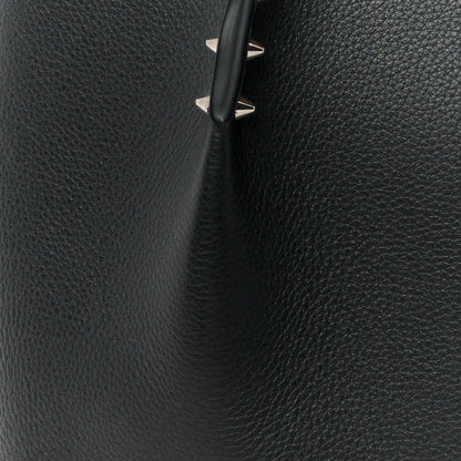Christian Louboutin Calfskin Spiked Small Cabarock Shopper Tote Black 8 of 11