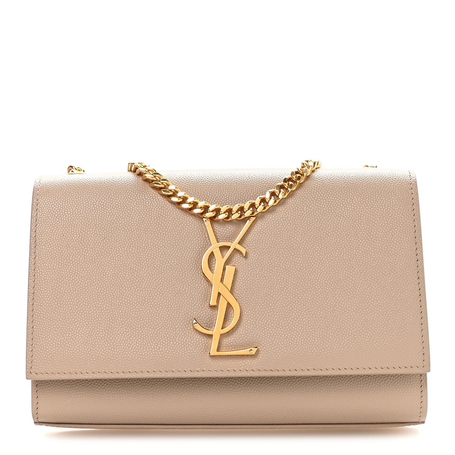 Saint Laurent Grain De Poudre Small Monogram Kate Satchel Nude Powder 1 of 11
