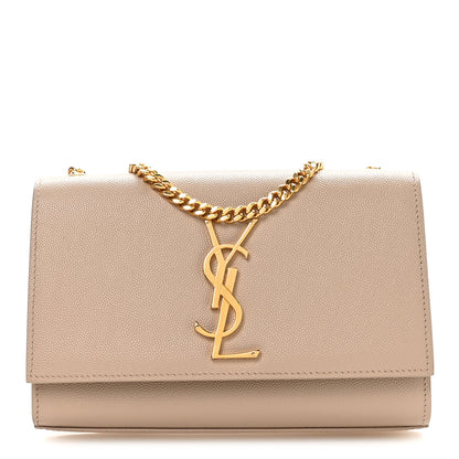 Saint Laurent Grain De Poudre Small Monogram Kate Satchel Nude Powder 1 of 11