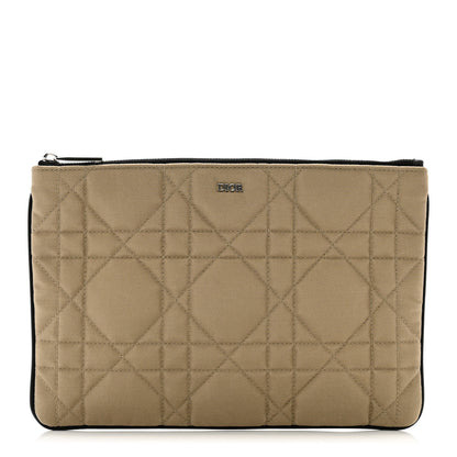 Christian Dior Canvas Cannage Zip Pouch Beige 1 of 6