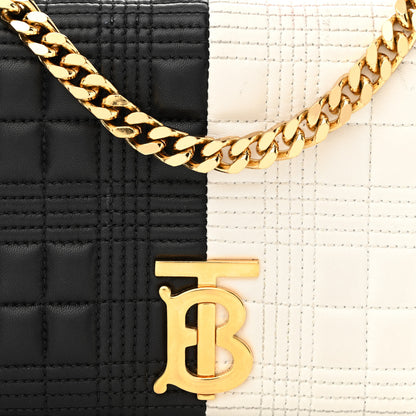 Burberry Lambskin Quilted Small Lola Bag White Black 11 of 14