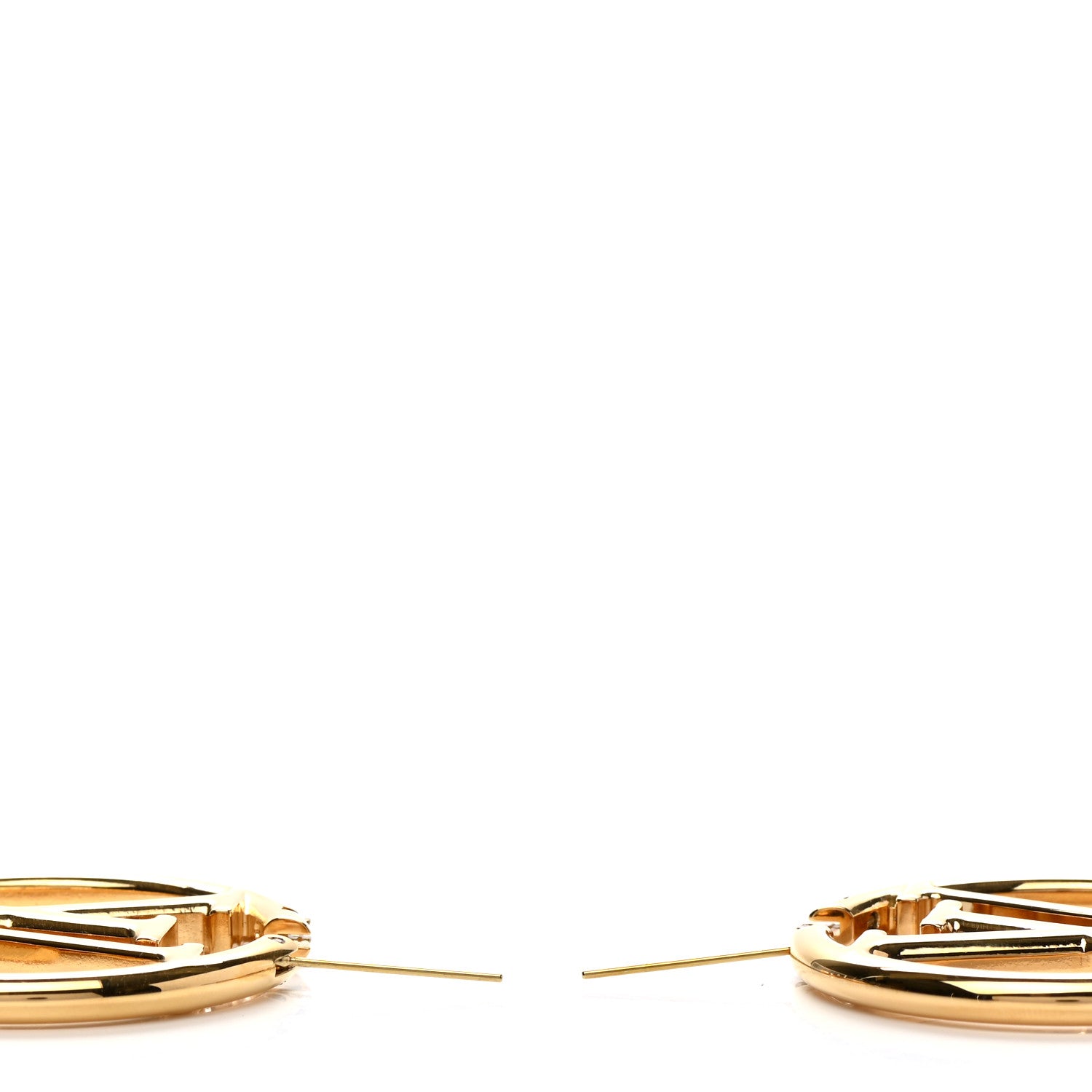 Louis Vuitton Metal Louise Hoop Earrings Gold 4 of 5