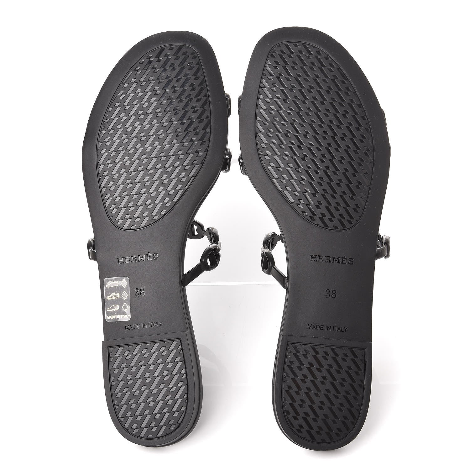 Hermes Rubber Chaine d'Ancre Rivage Sandals 38 Black 5 of 8