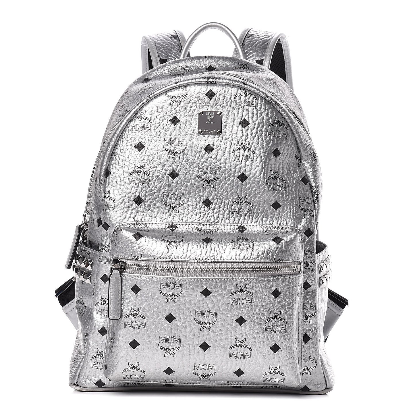 Metallic Visetos Medium Side Stud Stark Backpack Berlin Silver