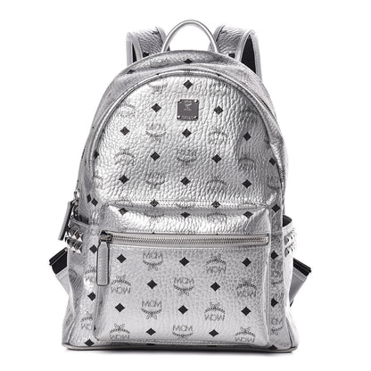 MCM Metallic Visetos Medium Side Stud Stark Backpack Berlin Silver 1 of 14