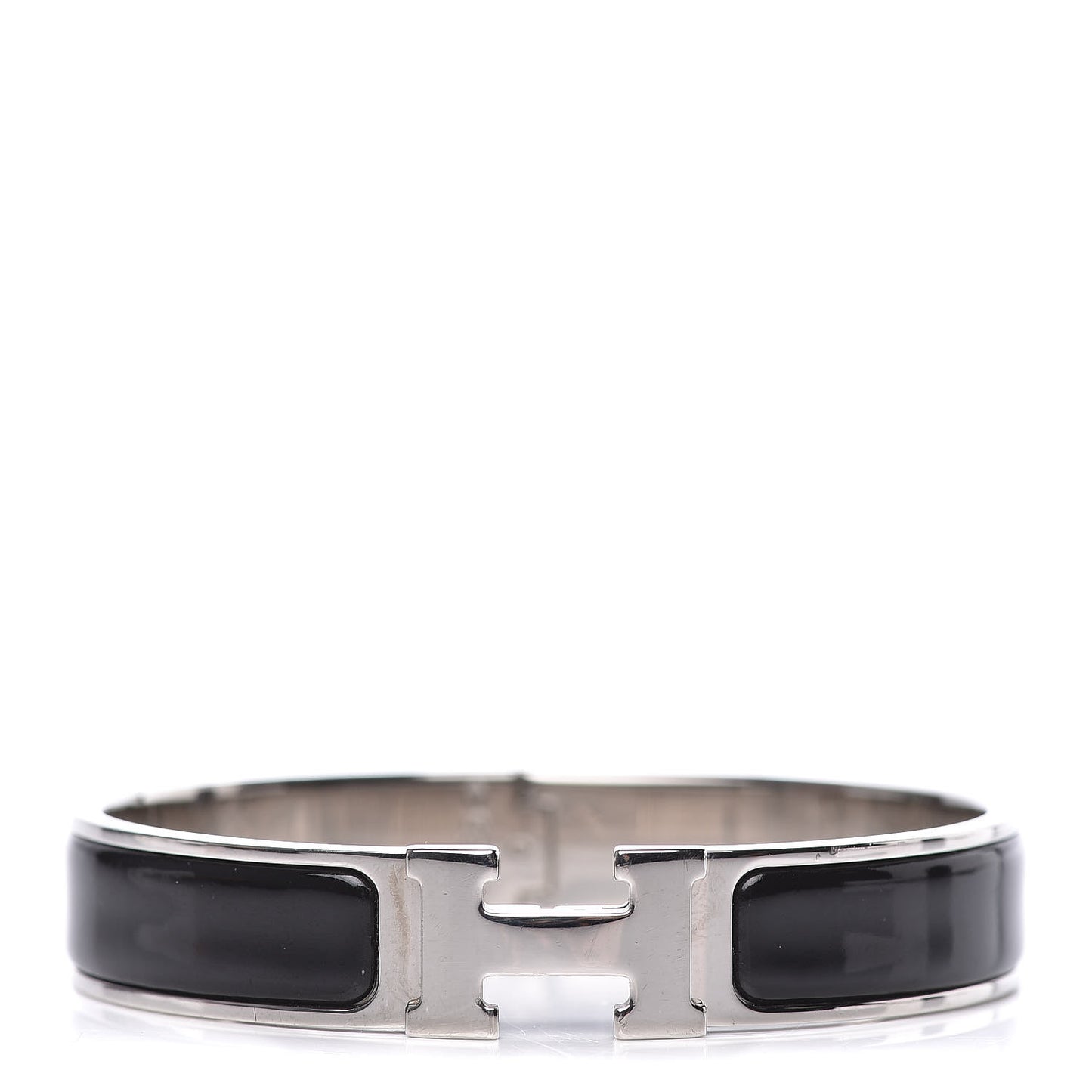 Enamel Narrow Clic Clac H Bracelet GM Black