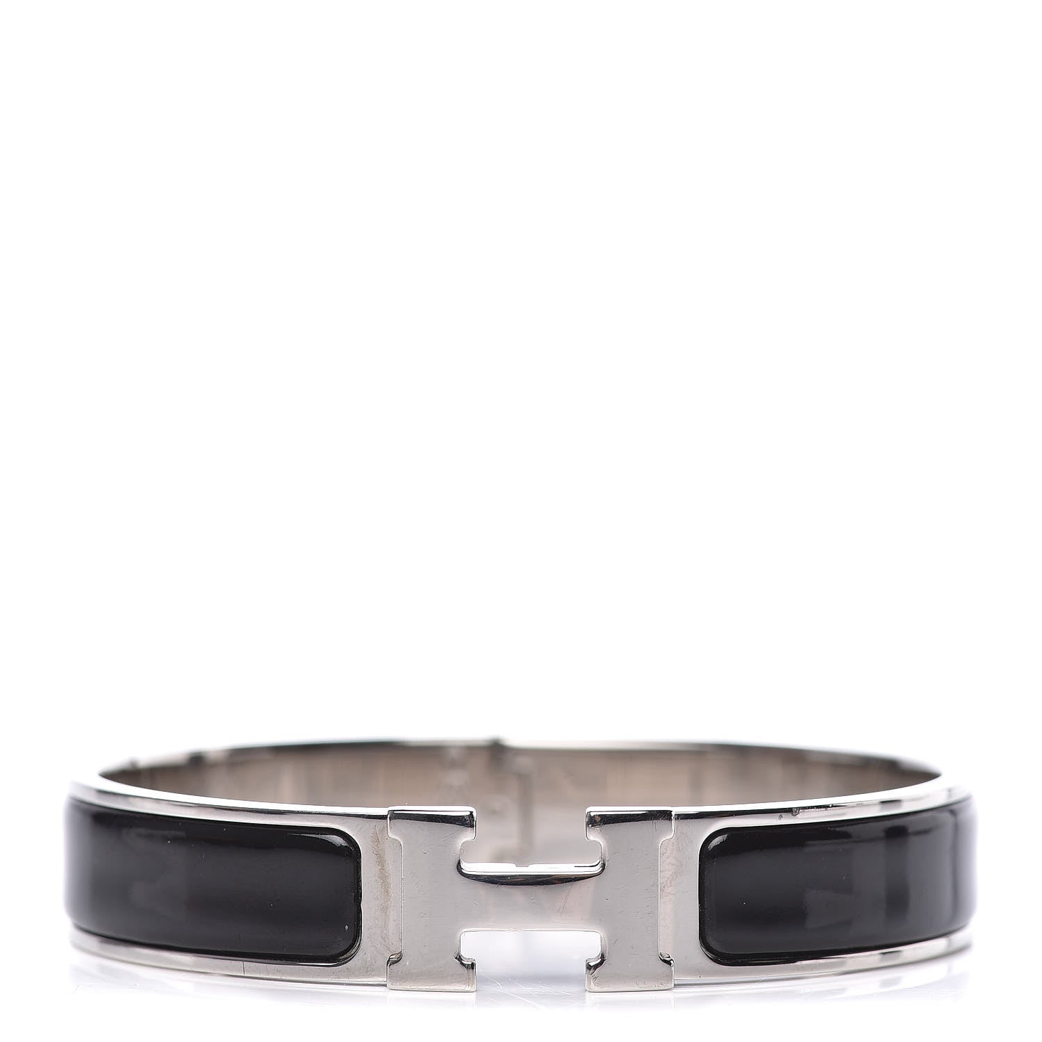 Hermes Enamel Narrow Clic Clac H Bracelet GM Black 1 of 6