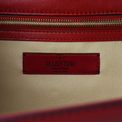 Valentino Garavani Vitello Large Glam Lock Rockstud Flap Red 13 of 15