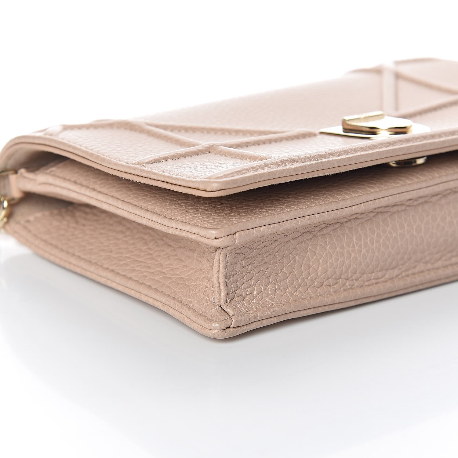 Christian Dior Grained Calfskin Diorama Wallet on Chain Pouch Nude 7 of 8