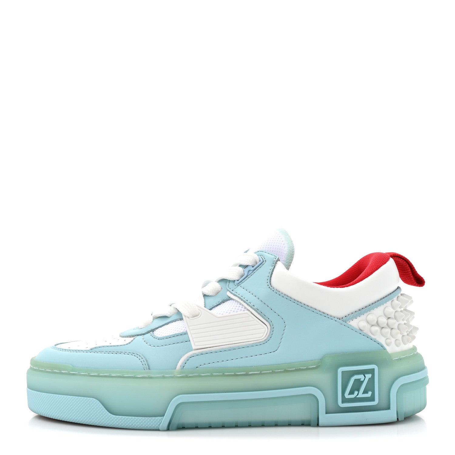 Christian Louboutin Calfskin Spike Astroloubi Donna Low Top Sneaker 36 Mineral White 1 of 9