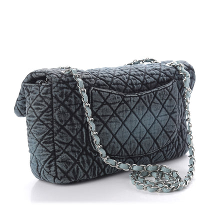 Chanel Denim Quilted Denimpression Flap Green Blue 3 of 10