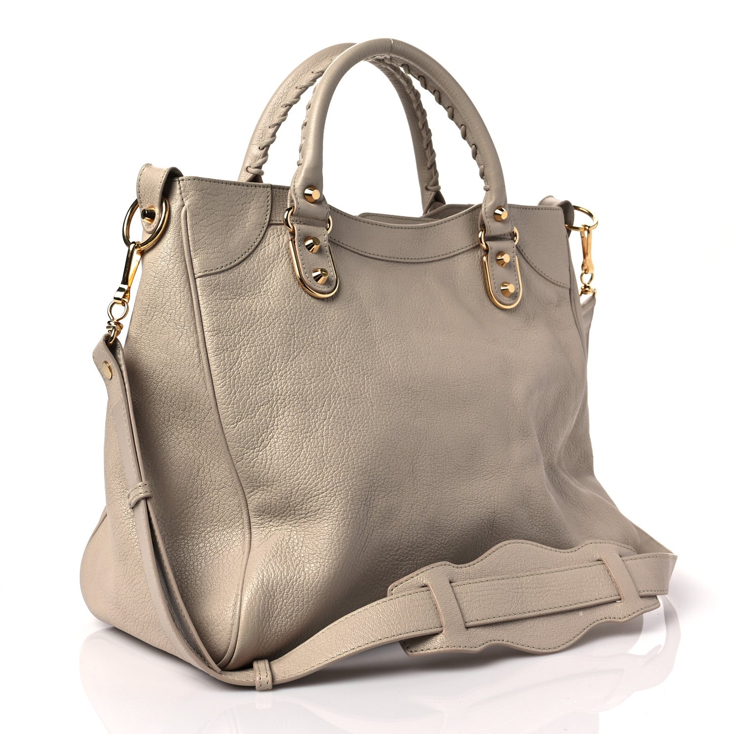 Chevre Gold Metallic Edge Hardware Velo Beige Praline