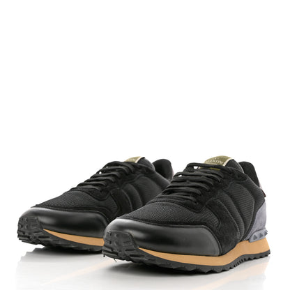 Valentino Garavani Suede Nylon Camouflage Soul Rockstud Sneakers 45 Black Grey 3 of 11