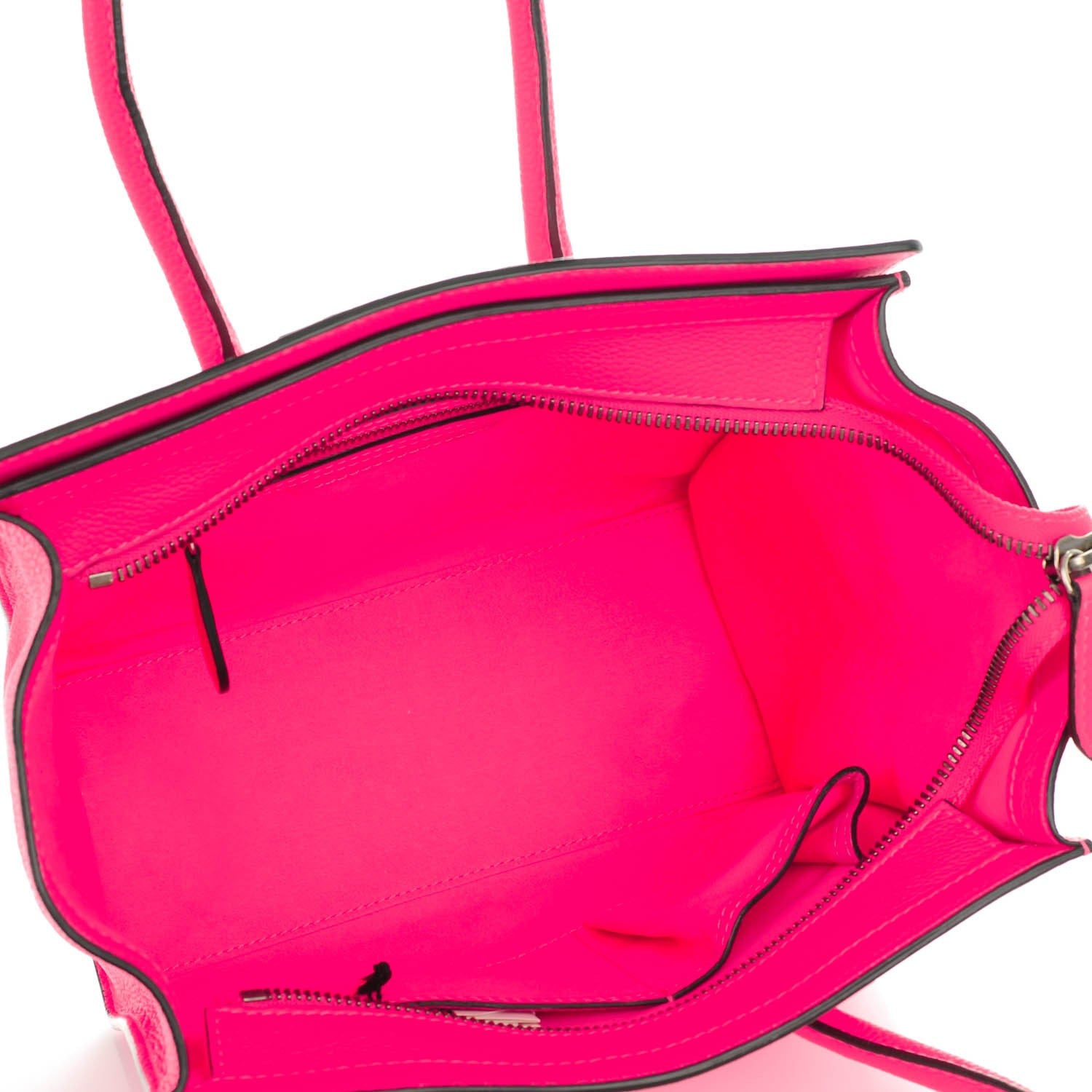 Celine Drummed Calfskin Micro Luggage Fluo Pink 6 of 8
