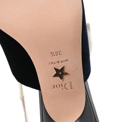 Christian Dior Velvet Ribbon J'Adoir Slingback 65mm Pumps 38.5 Deep Blue 6 of 7