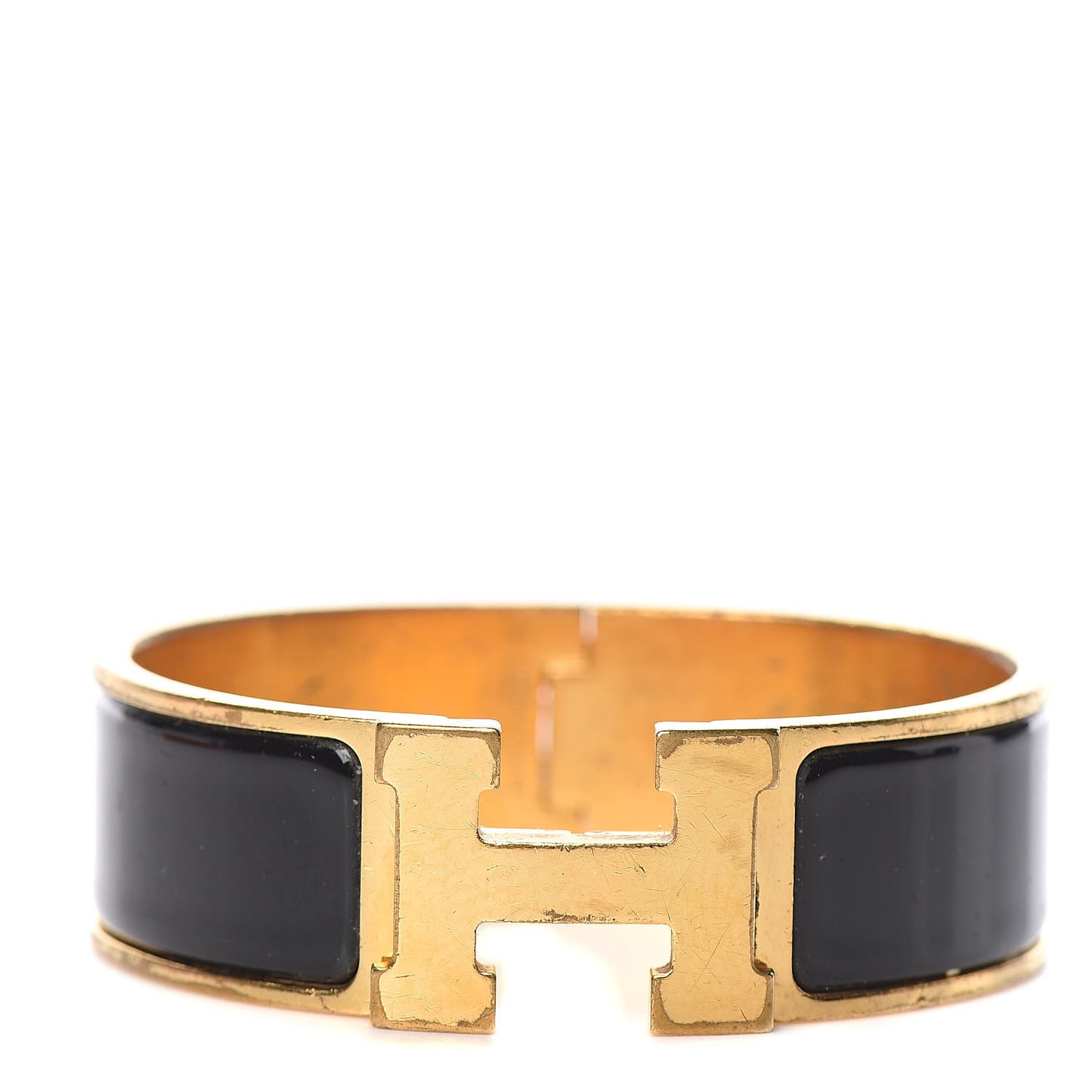 Enamel Wide Clic Clac H Bracelet GM Black