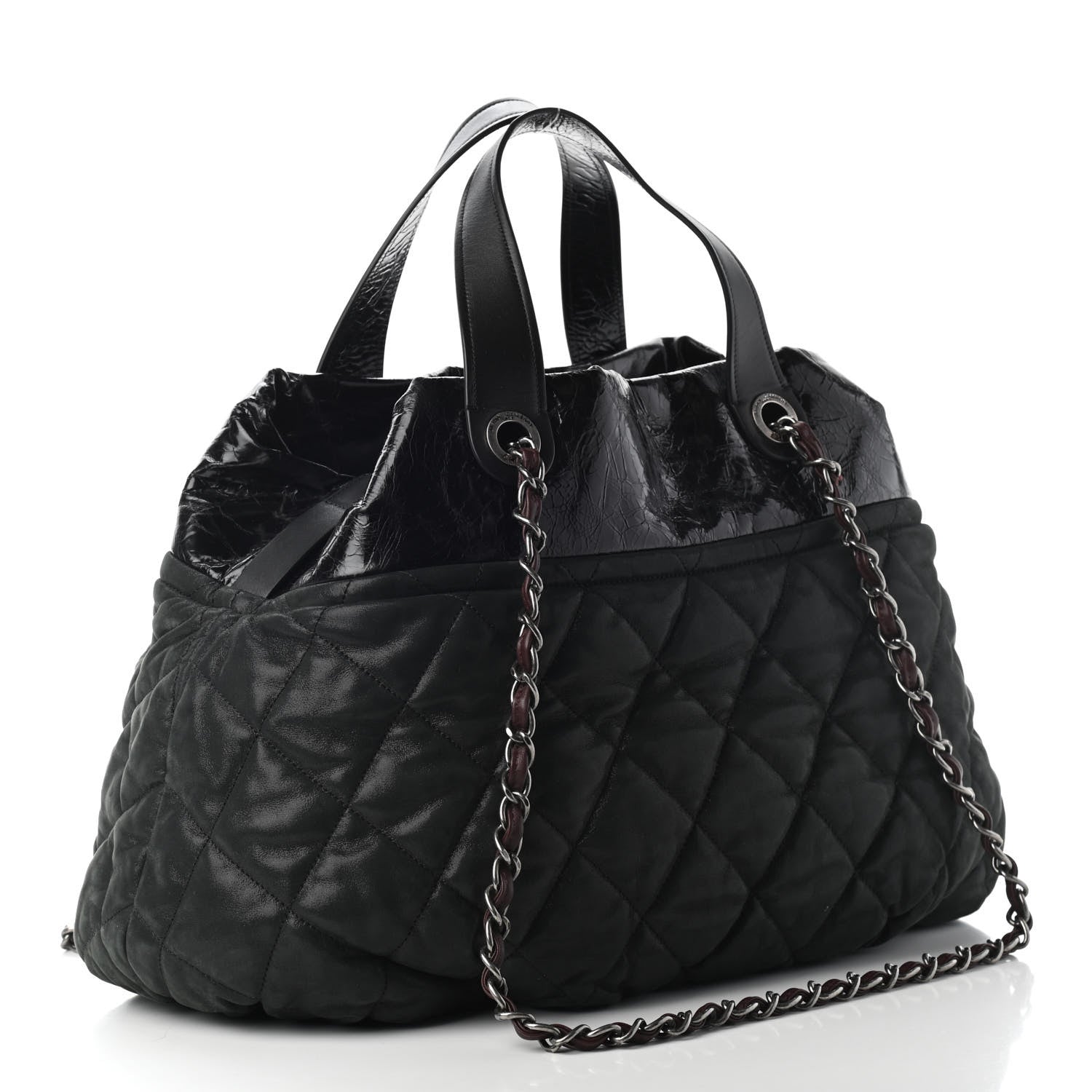 Chanel Iridescent Calfskin Quilted Large In The Mix Tote Black 2 of 8