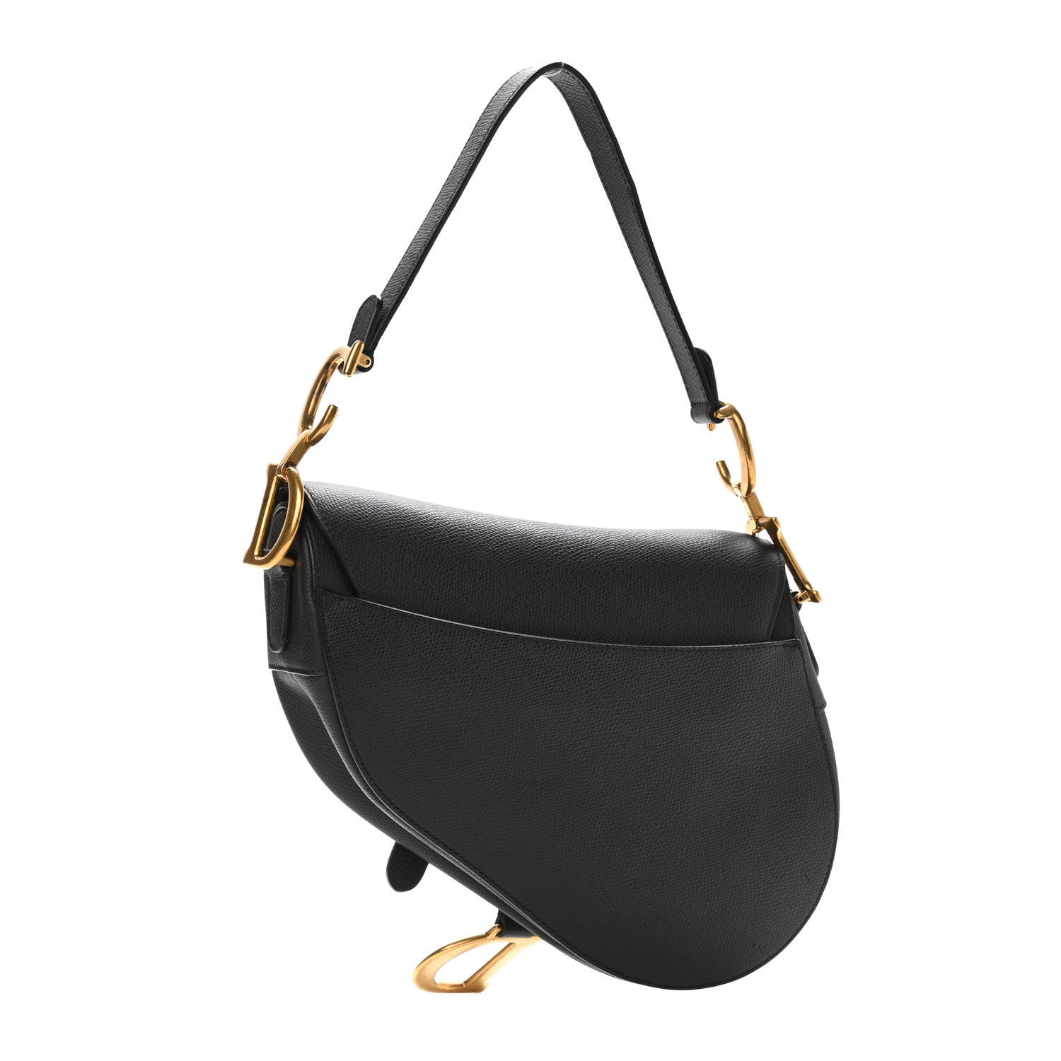 Christian Dior Grained Calfskin Saddle Bag Black 3 of 9