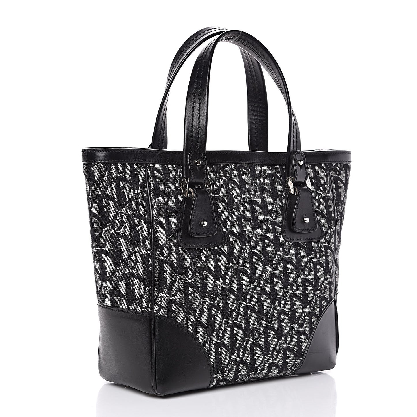 Denim Calfskin Monogram Tote Black