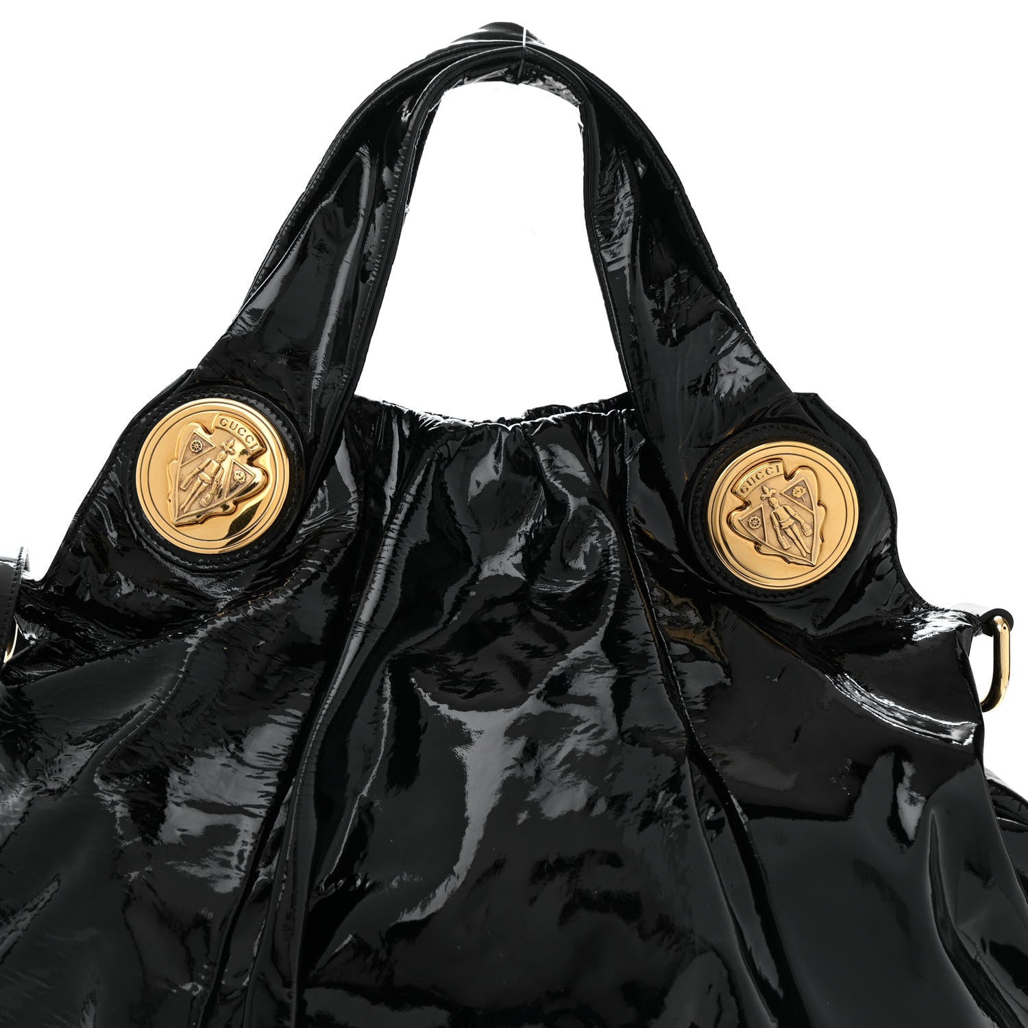 Gucci Patent Large Hysteria Top Handle Bag  Black 8 of 13