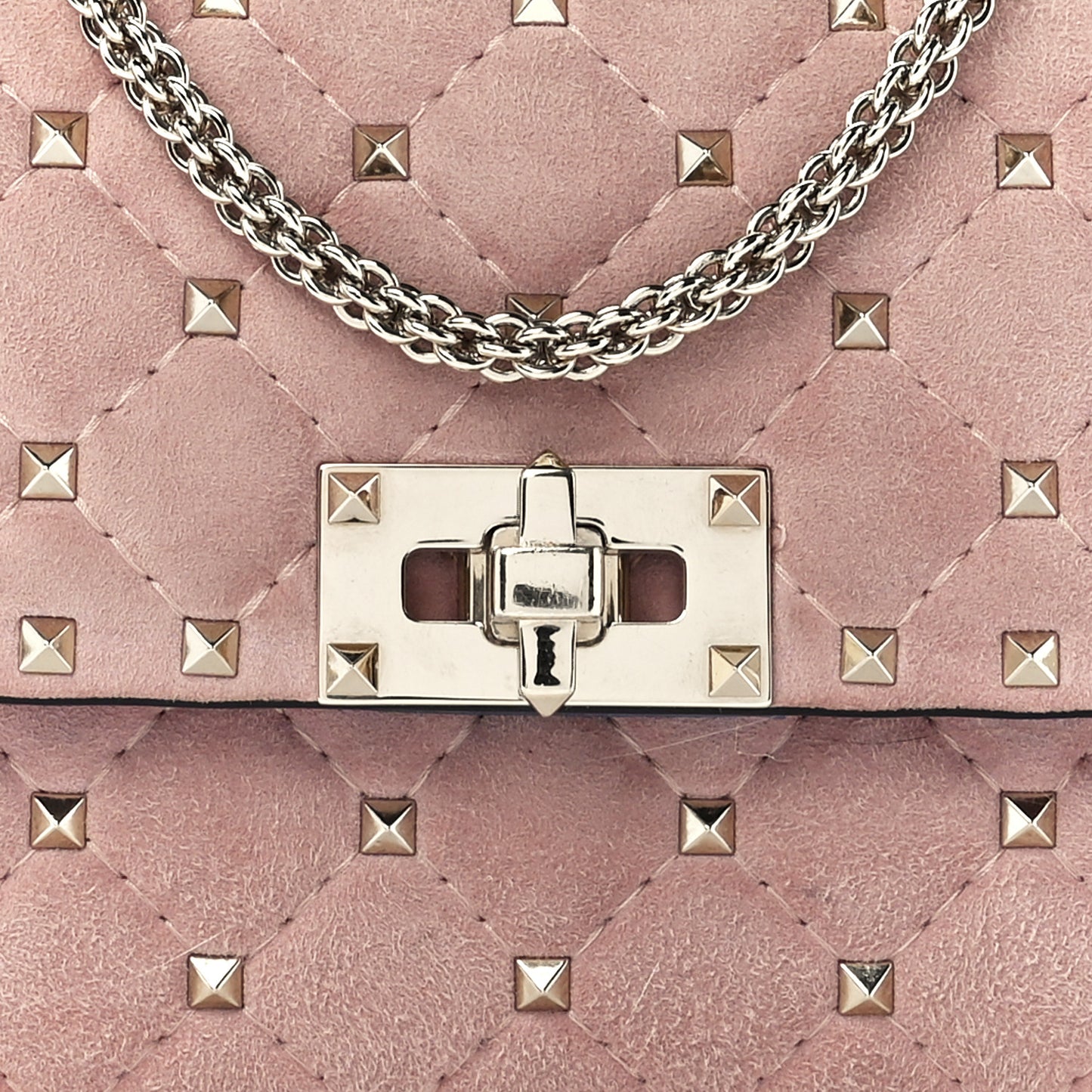 Suede Rockstud Spike Wallet on Chain Loto