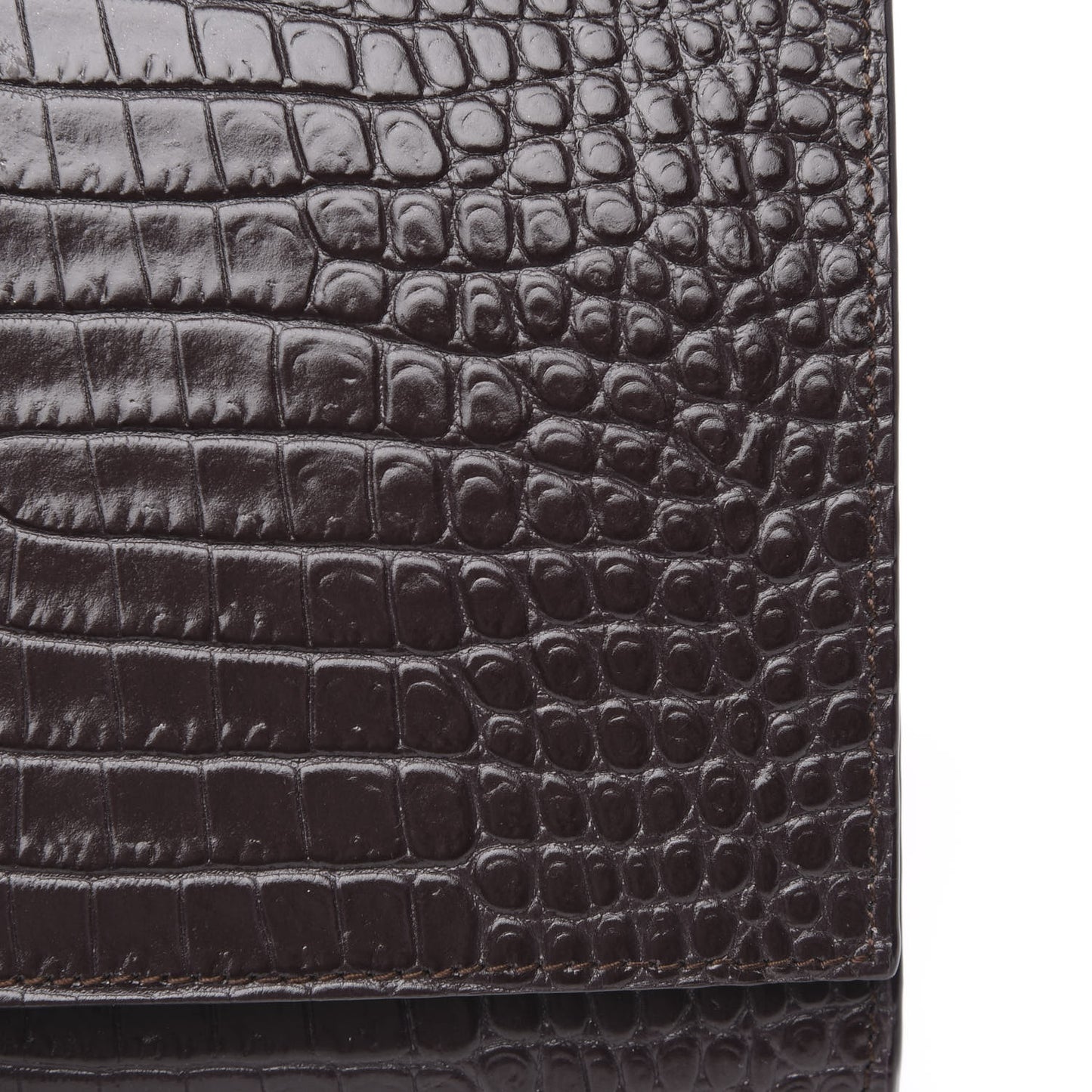 Calfskin Crocodile Embossed Medium Classic Monogram Kate Tassel Satchel Amaranto