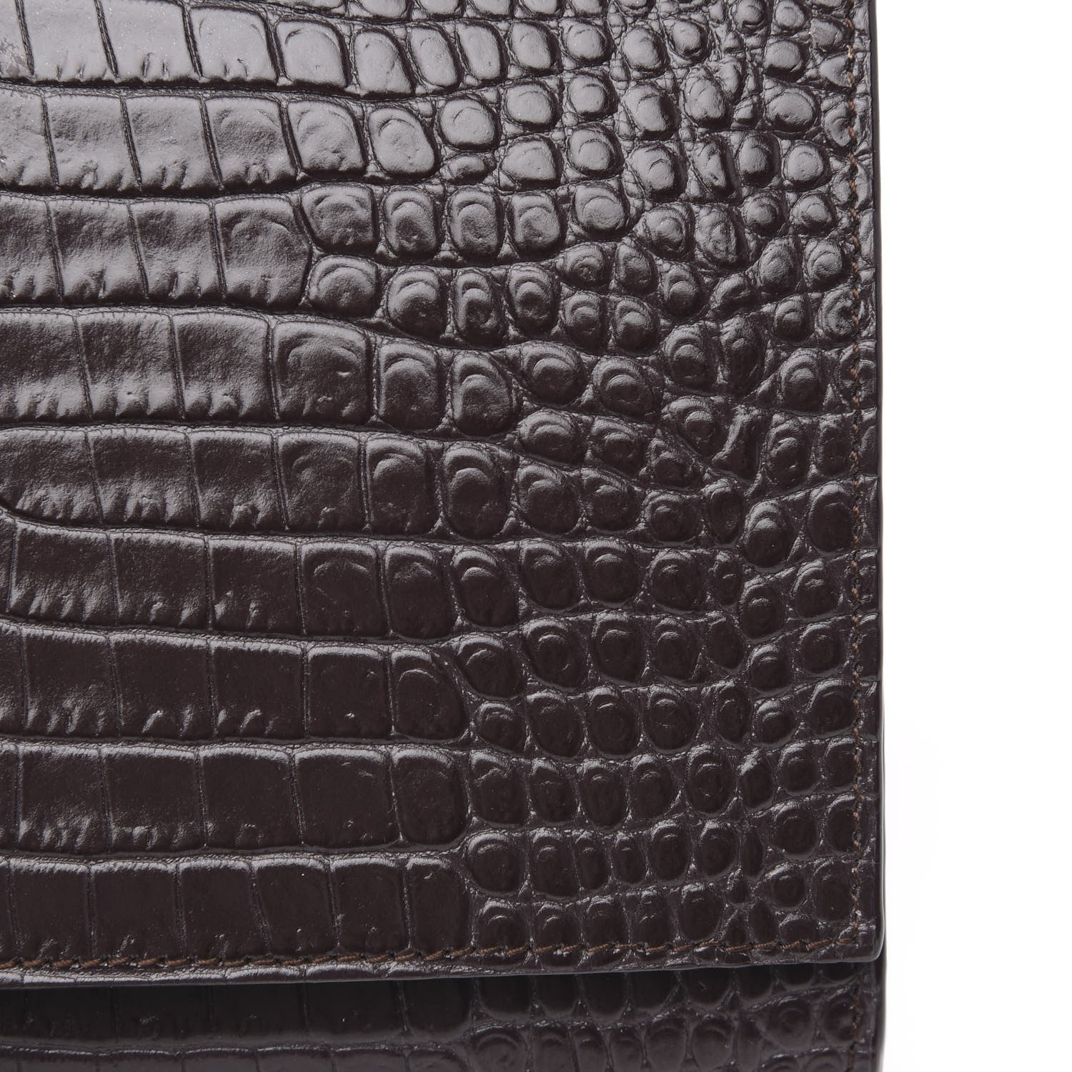 Saint Laurent Calfskin Crocodile Embossed Medium Classic Monogram Kate Tassel Satchel Amaranto 10 of 10