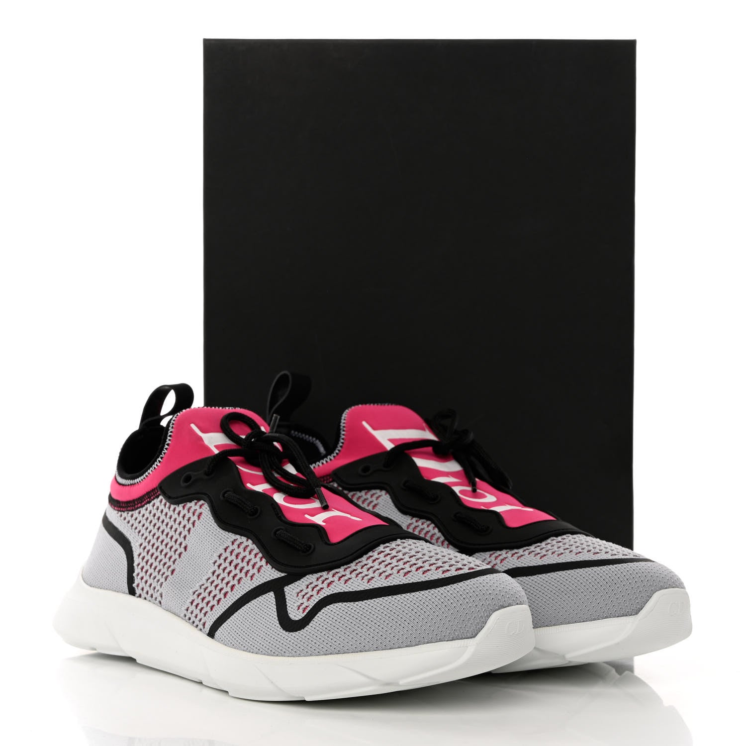 Christian Dior Technical Knit Mens B21 Sneakers 45 Grey Pink Black 9 of 9