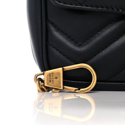 Gucci Calfskin Matelasse Super Mini GG Marmont Shoulder Bag Black 9 of 14